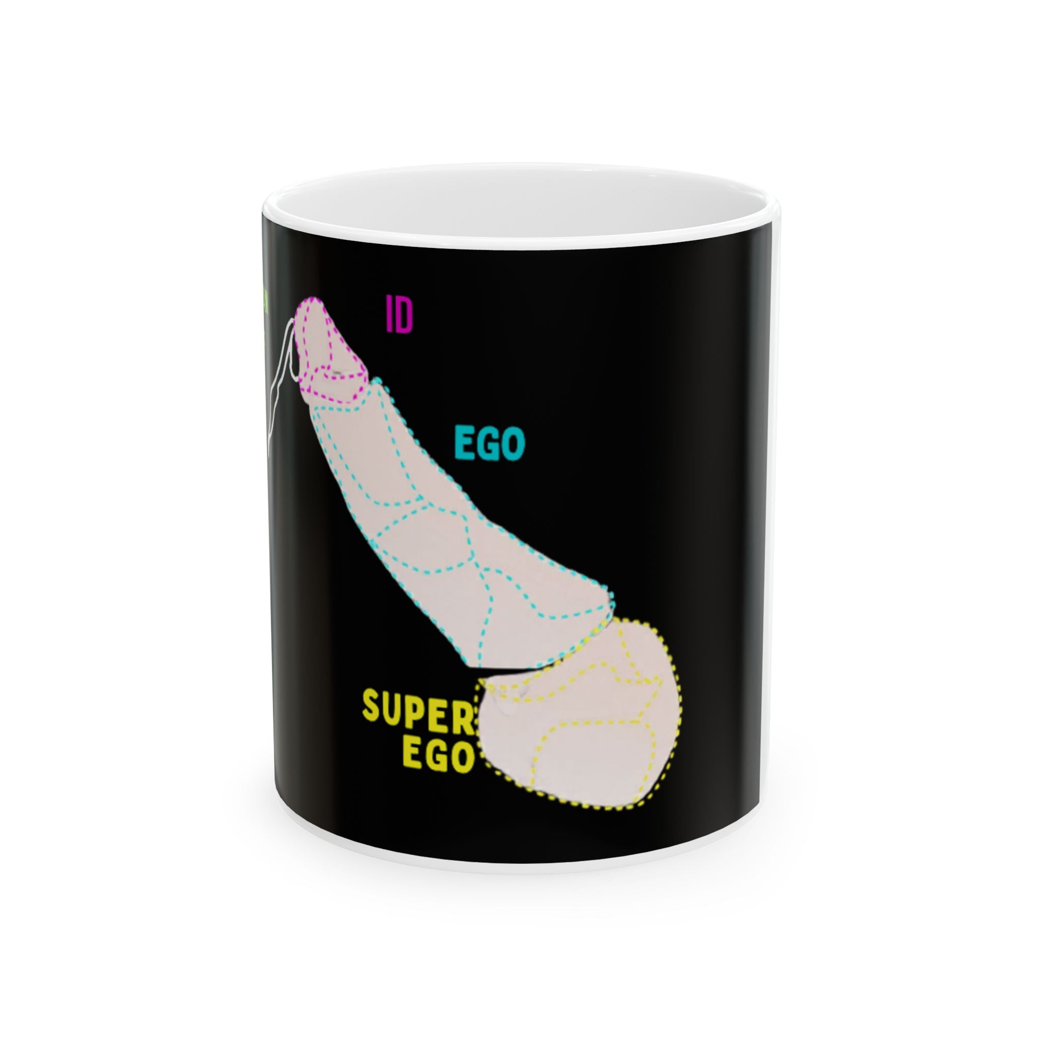 Funny Retro Science Mug — 'Super Ego' Anatomy Illustration Coffee Cup (11oz/15oz)