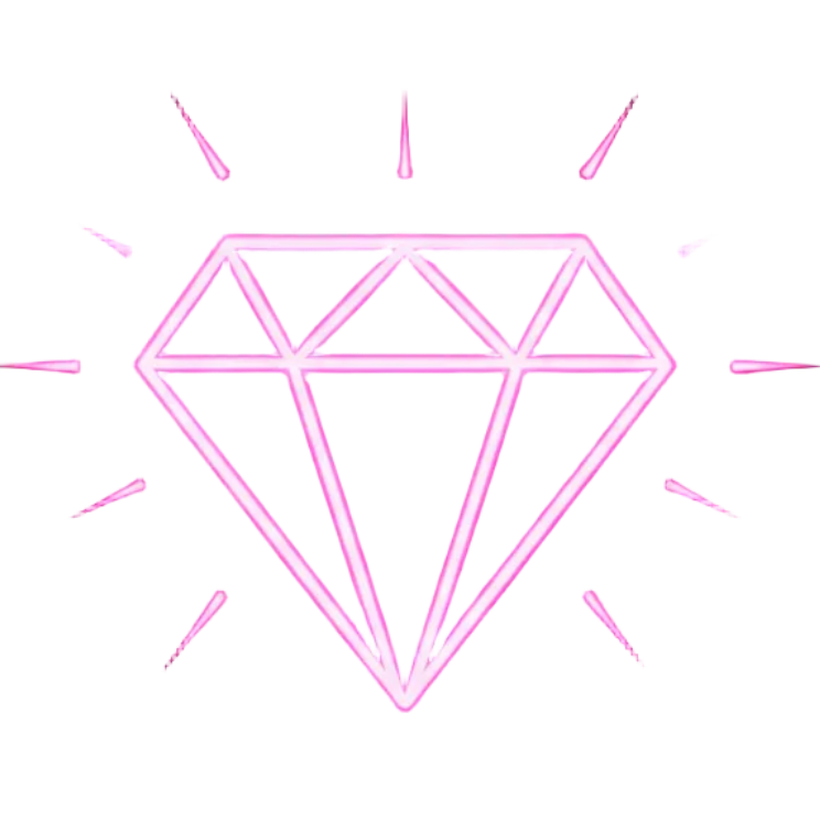 Pink diamond illustration on a white background