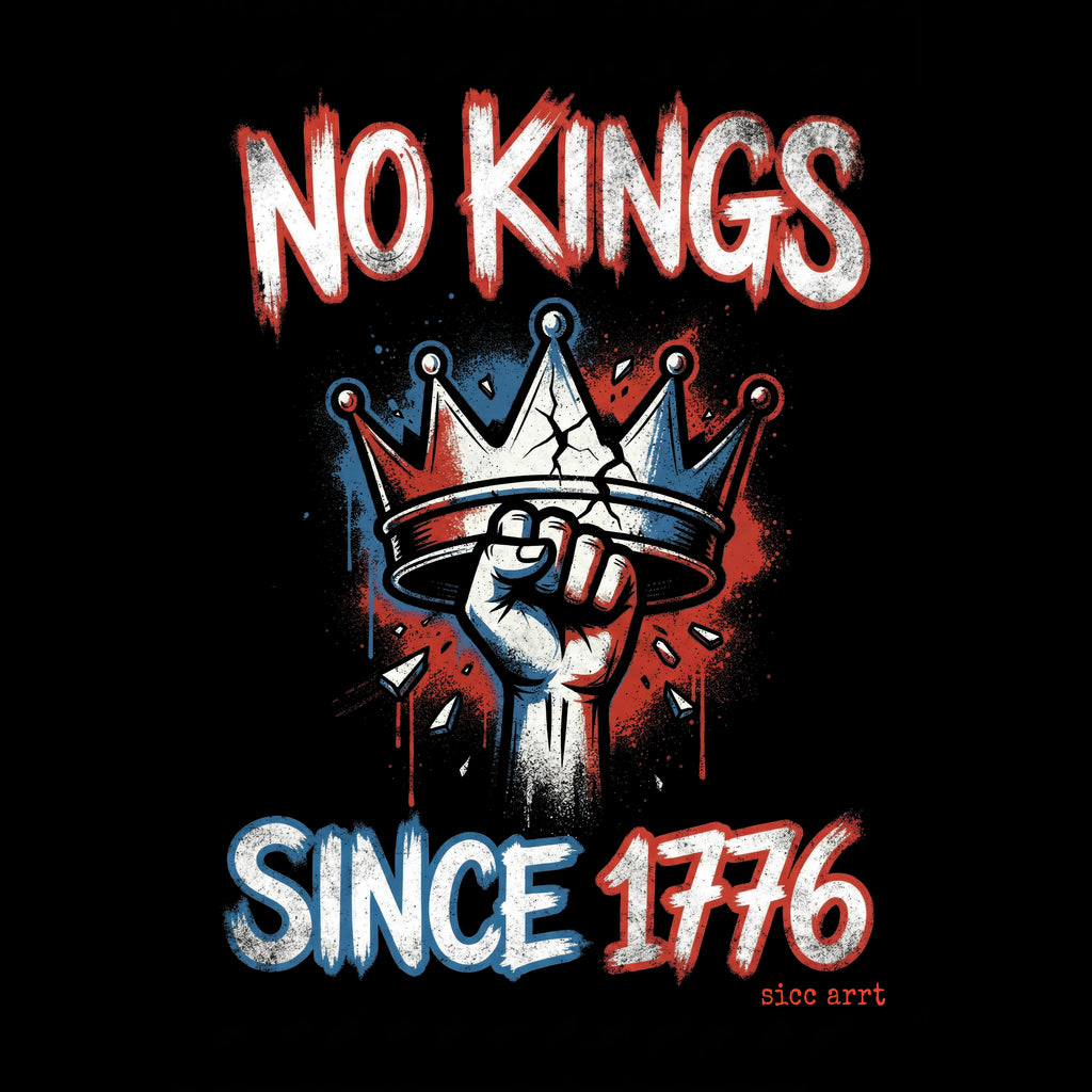 No Kings Since 1776 Crushed Crown T-Shirt